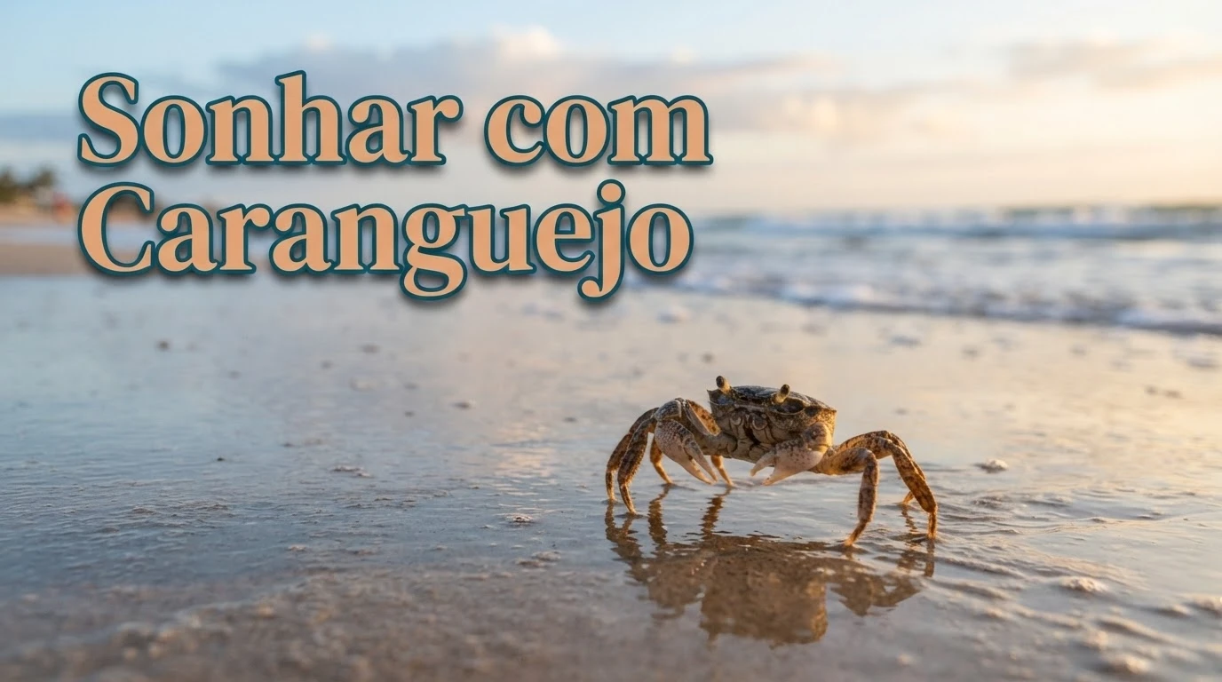 Caranguejo andando de lado na areia da praia simbolizando cautela ao sonhar com caranguejo