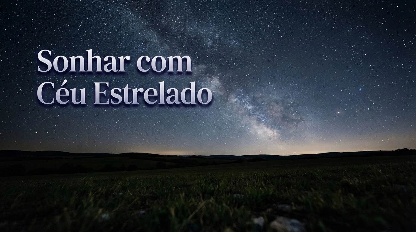 Céu estrelado claro sobre paisagem noturna, simbolizando esperança e calmaria no sonho.