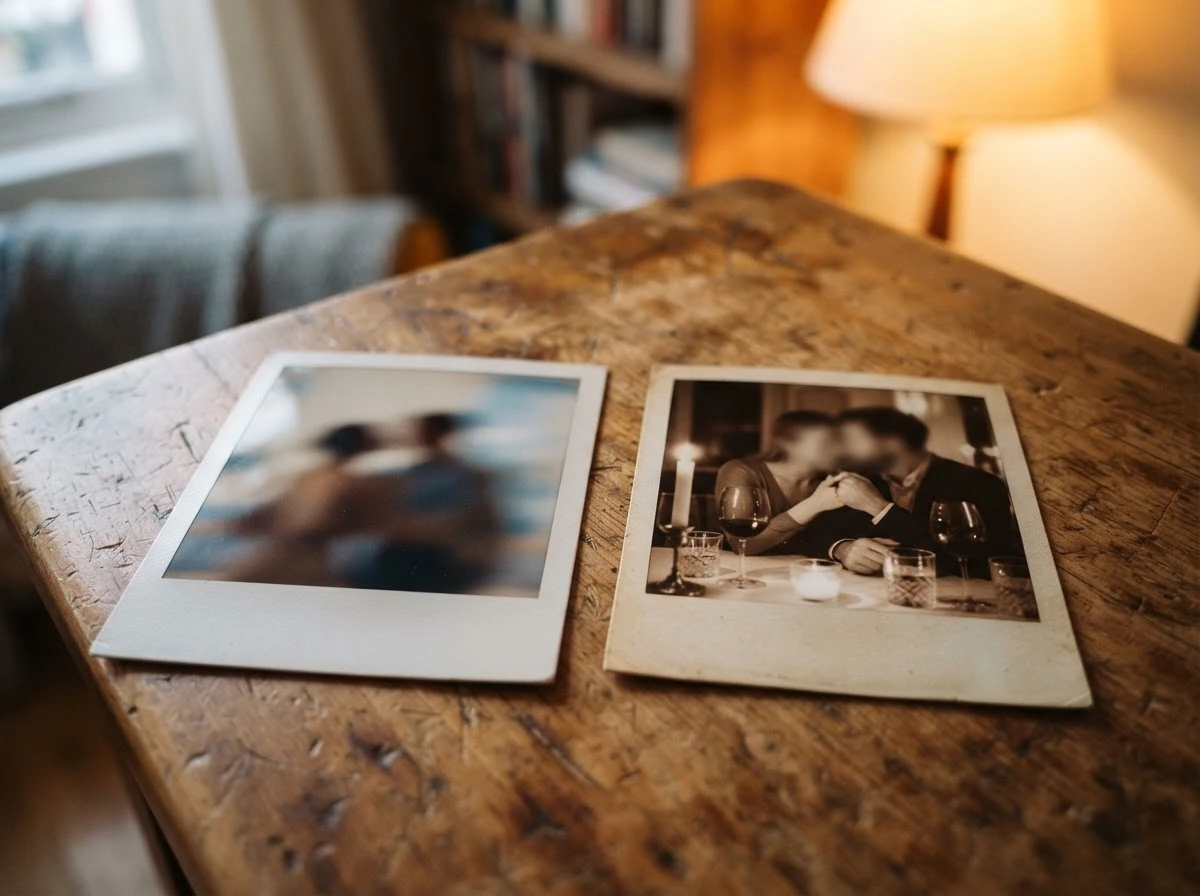 Duas fotografias simbolizando a diferença entre sonhar com um ex-ficante e sonhar com um ex-namorado.