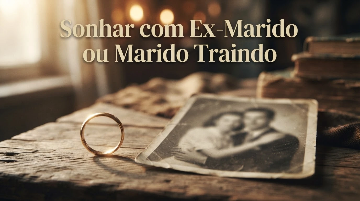 Aliança sobre a mesa ao lado de uma fotografia antiga, representando as emoções revividas ao sonhar com o ex-marido.