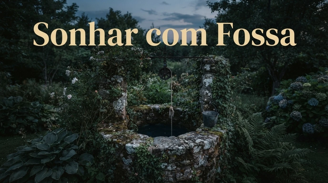 Poço antigo coberto de vegetação simbolizando o significado de sonhar com fossa