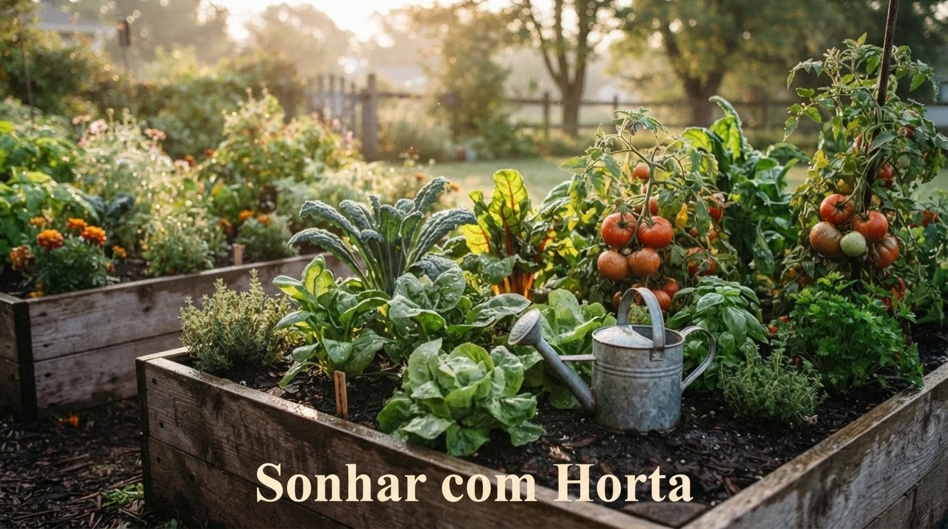 Horta caseira verde e farta simbolizando o significado de sonhar com horta