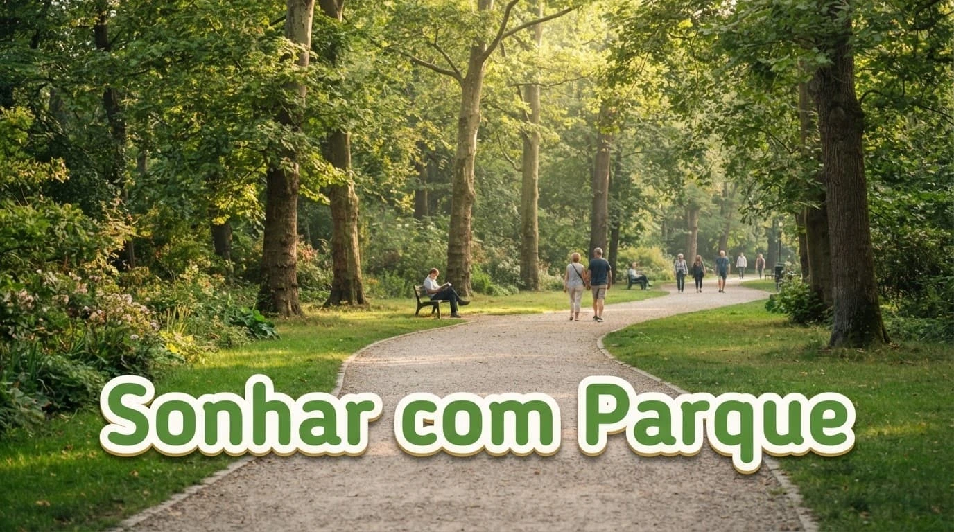 Caminho arborizado em um parque ensolarado simboliza o descanso e a leveza buscados nesse sonho.