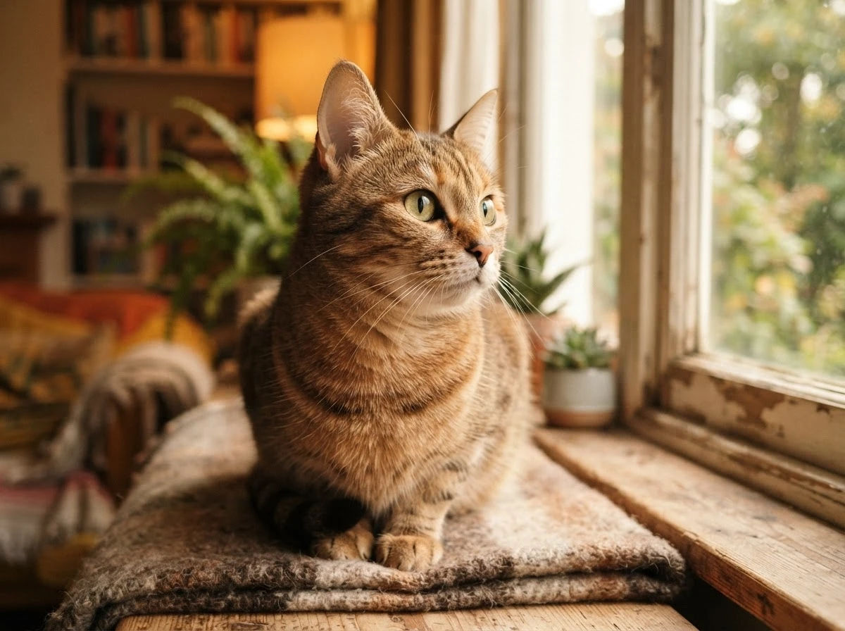 Gato atento com as orelhas em pé representando a intuição e o instinto de desconfiança