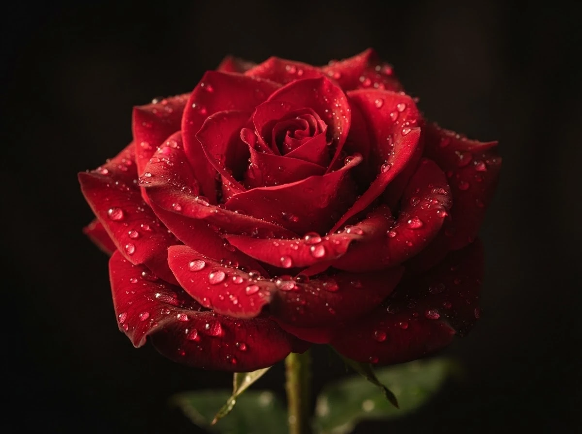 Uma única rosa vermelha em destaque, símbolo de paixão e desejo por alguém especial