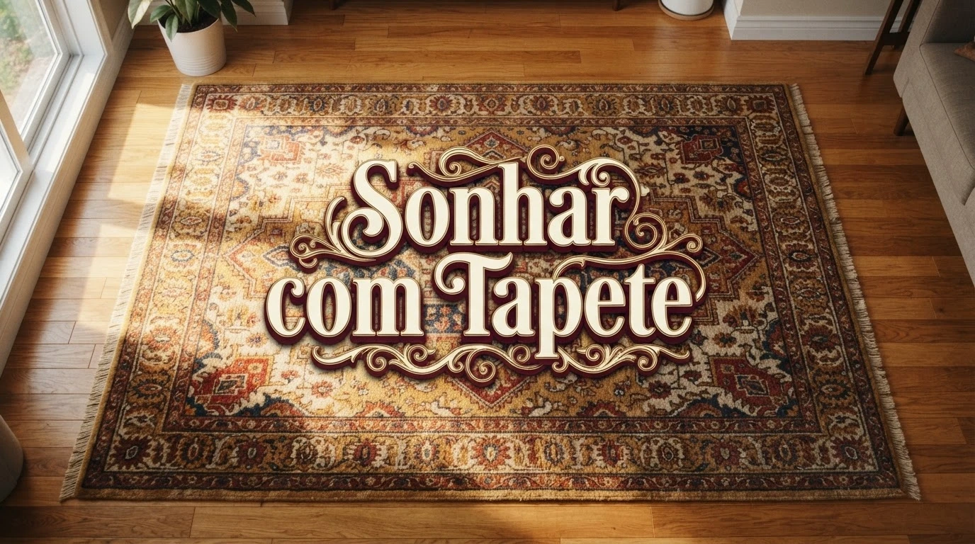Tapete estampado em sala iluminada pelo sol, ilustrando o significado de sonhar com tapete