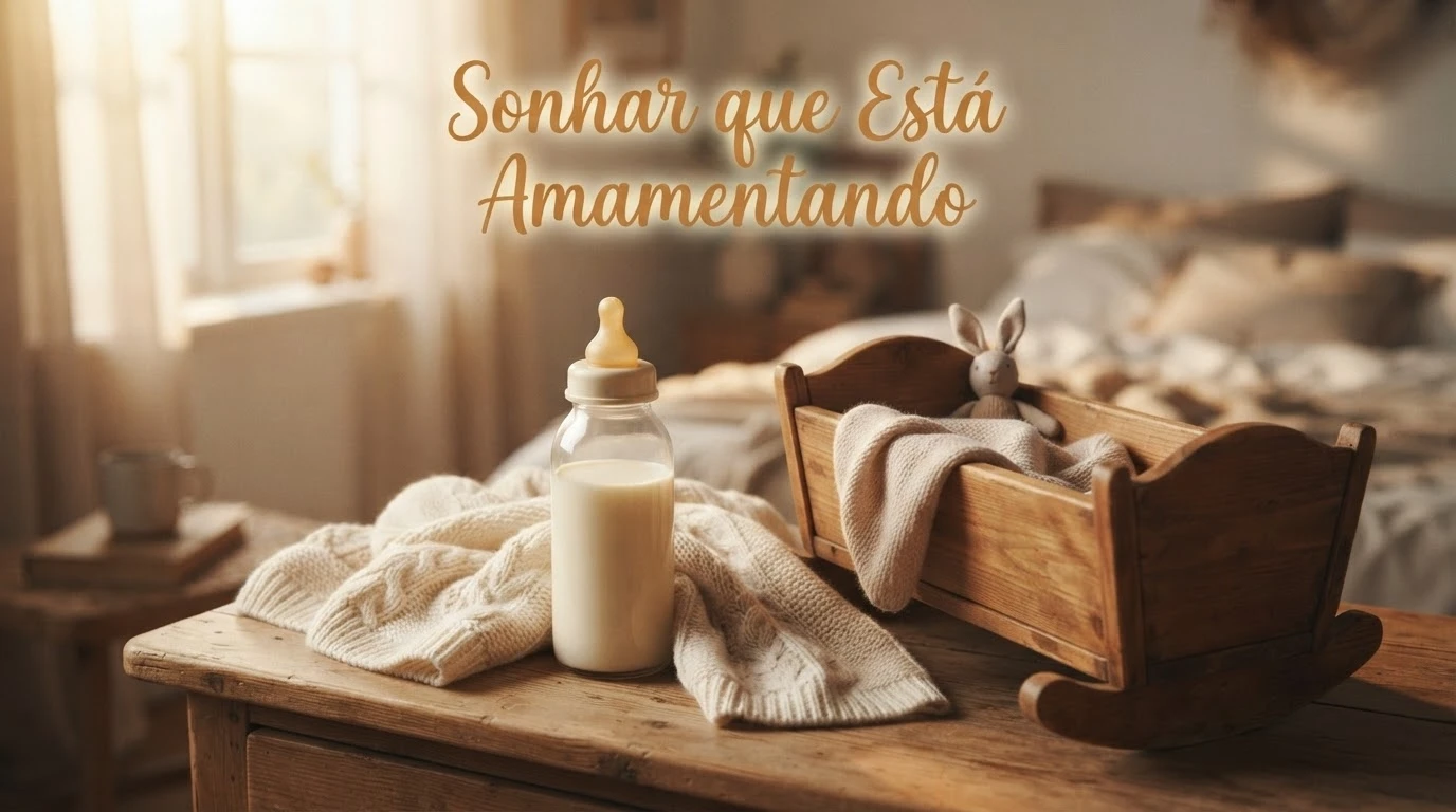 Ilustração simbólica sobre o significado de sonhar que está amamentando